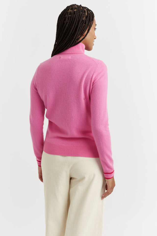 Pink Recycled Merino and Cashmere Rollneck Sweater image 2