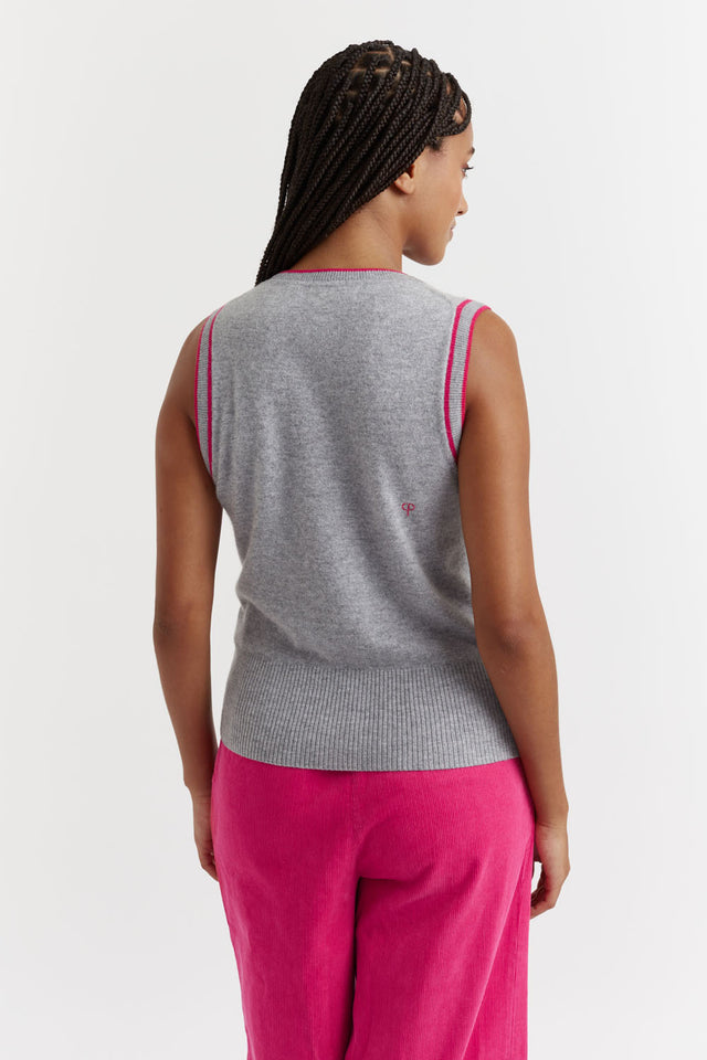 Grey Recycled Merino and Cashmere Tank Top image 2