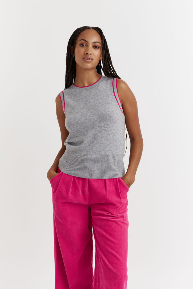 Grey Recycled Merino and Cashmere Tank Top image 1