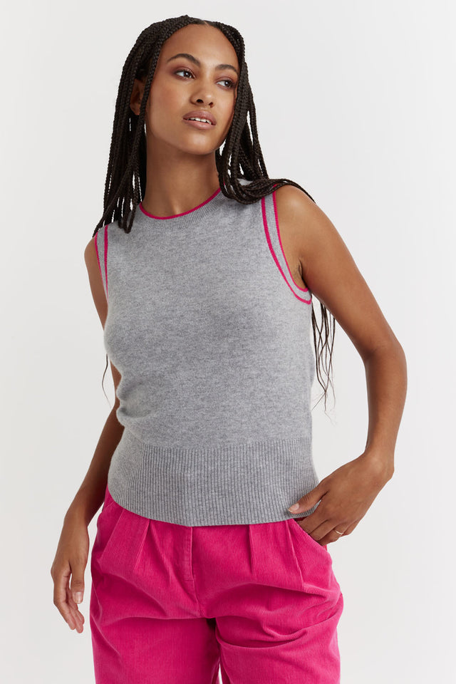 Grey Recycled Merino and Cashmere Tank Top image 3