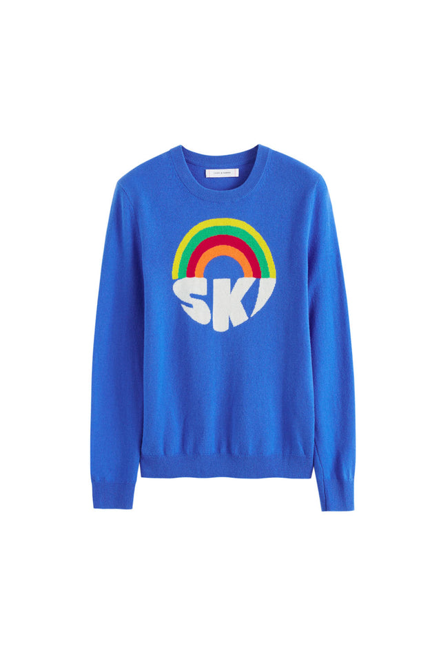 Blue Wool-Cashmere Ski Slogan Sweater image 2