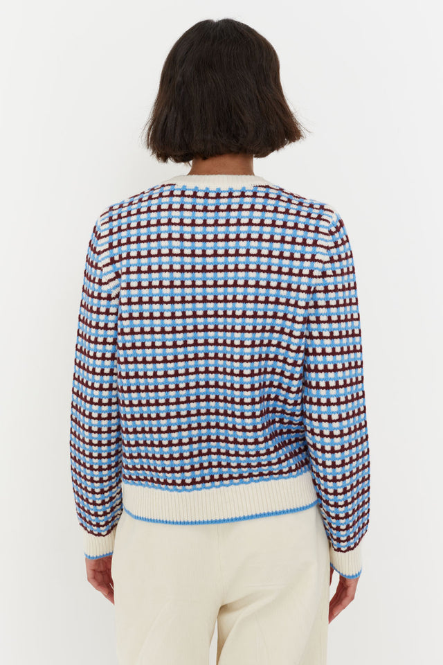 Cream Wool-Cashmere Textured Sweater image 3