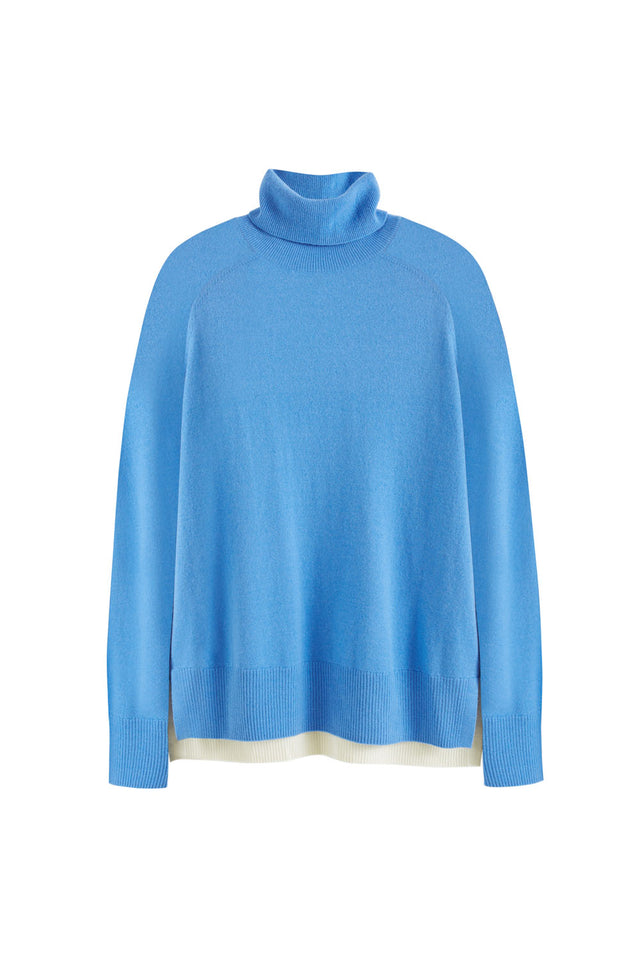 Sky-Blue Wool-Cashmere Rollneck Sweater image 2