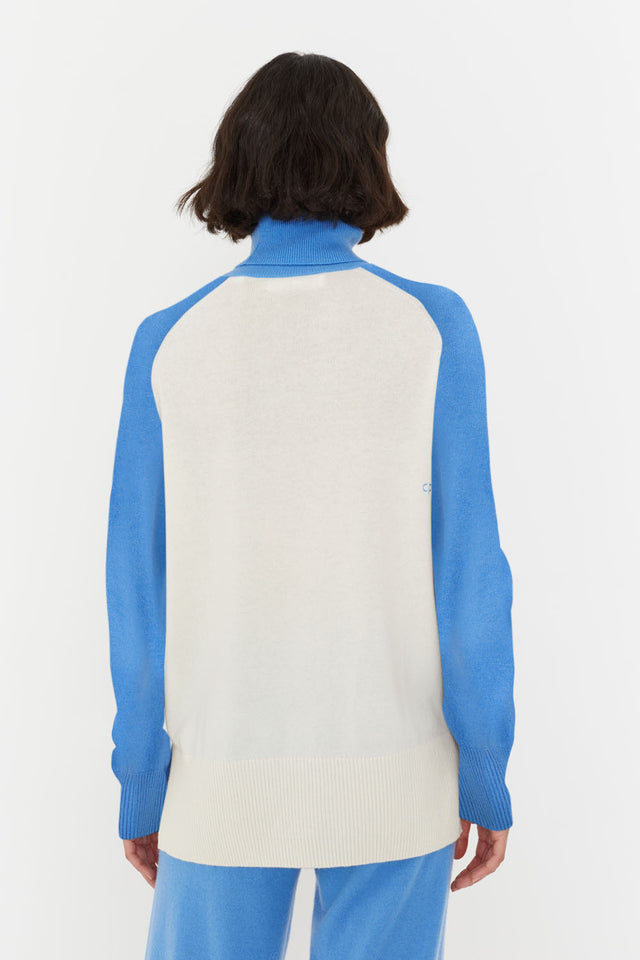Sky-Blue Wool-Cashmere Rollneck Sweater image 3