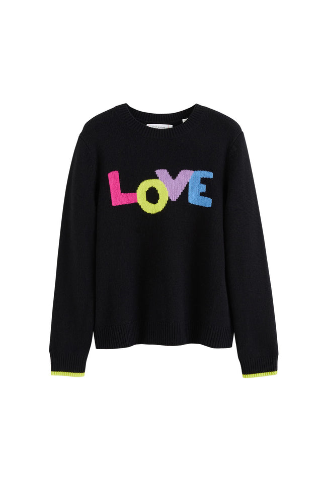 Black Wool-Cashmere Love Sweater image 2