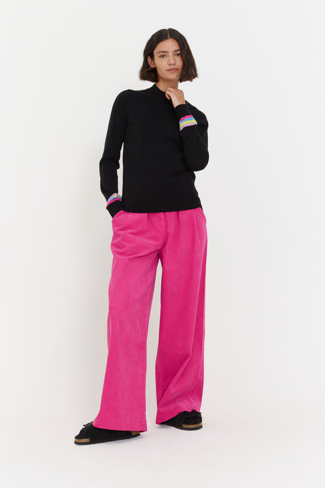 Fuchsia Corduroy Relaxed Trousers image 1