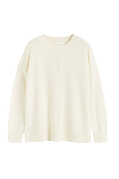 Cream-colored sweater on a white background