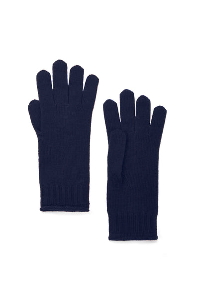 Navy Wool-Cashmere Gloves