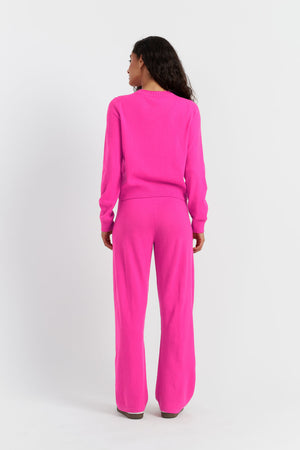fuchsia-wool-cashmere-crew-neck-cardigan