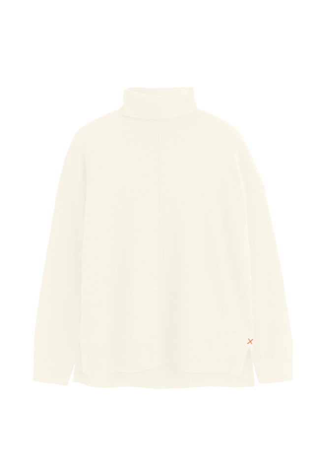Cream Wool-Cashmere Rollneck Sweater image 2