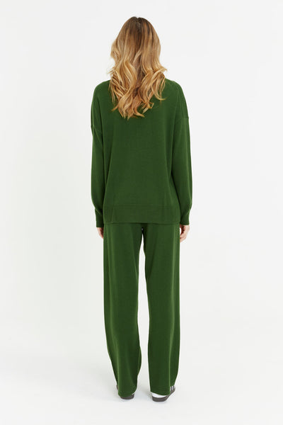 Green Wool-Cashmere Slouchy Sweater