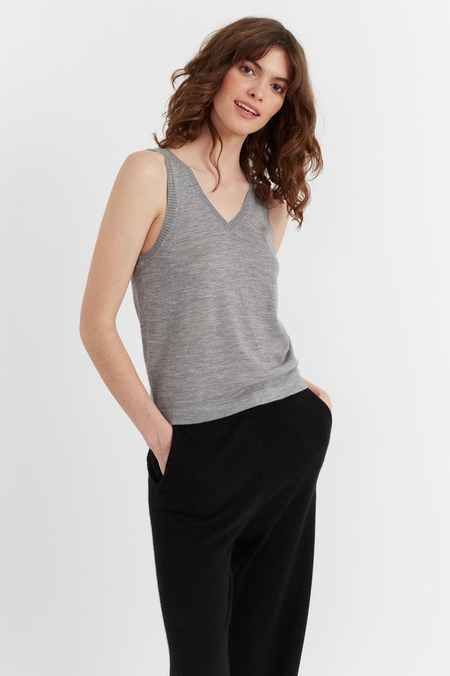 Grey Pure Merino Vest image 1