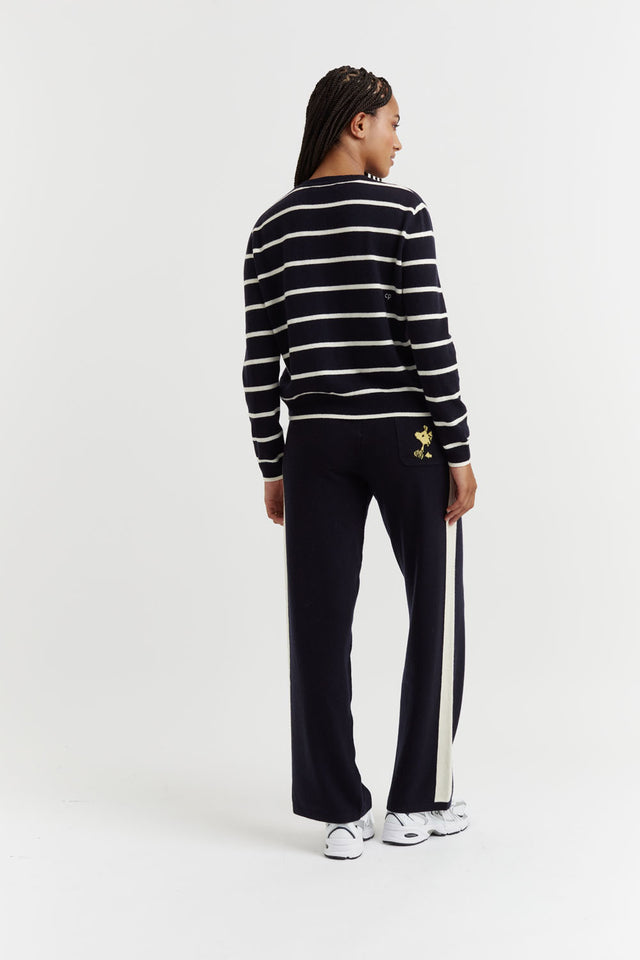Navy Stripe Wool-Cashmere Snoopy Sweater image 2