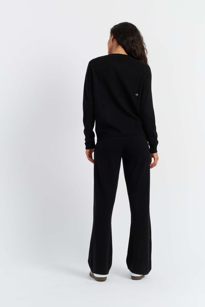 Black Wool-Cashmere Dreaming Snoopy Sweater