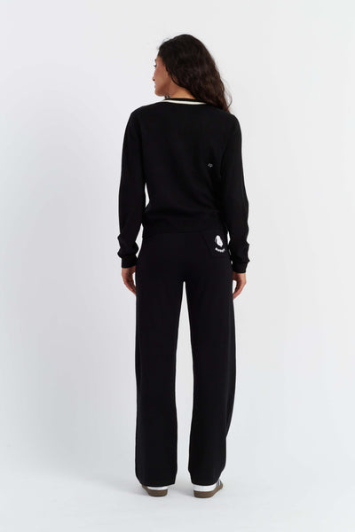 Black Wool-Cashmere Snoopy Cardigan