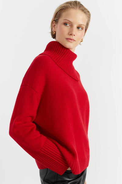 red-cashmere-asymmetrical-sweater