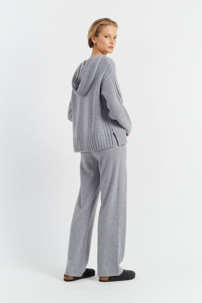 Grey Pure Cashmere Hoodie