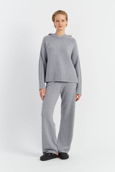 Grey Pure Cashmere Hoodie