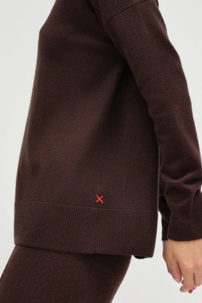 Chocolate Wool-Cashmere Slouchy Sweater