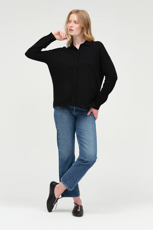 black-wool-cashmere-collared-shirt
