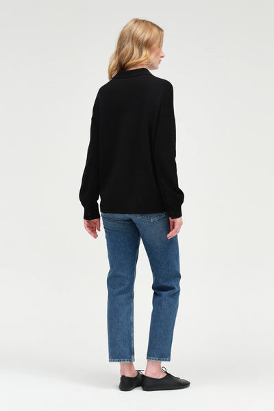 Black Wool-Cashmere Relaxed Shirt
