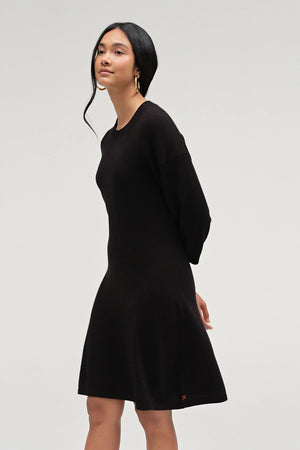 black-wool-cashmere-wide-sleeve-dress