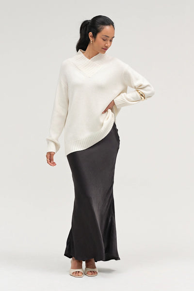 Cream Pure Cashmere Soft Wrap Sweater