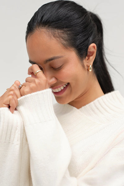 Cream Pure Cashmere Soft Wrap Sweater