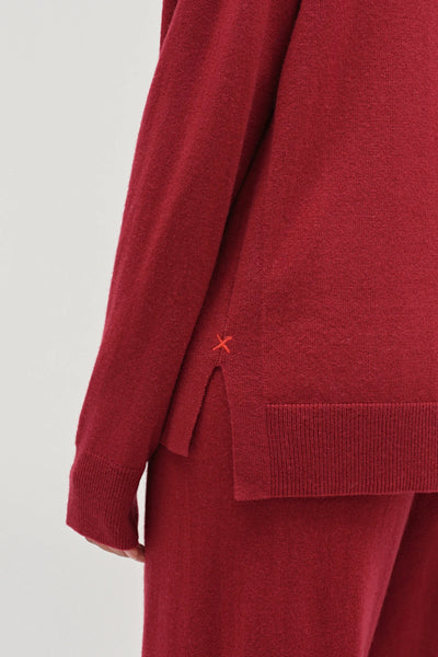 Cherry Wool-Cashmere Relaxed Rollneck Sweater