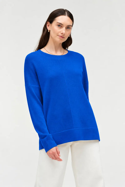 Cobalt Wool-Cashmere Slouchy Sweater