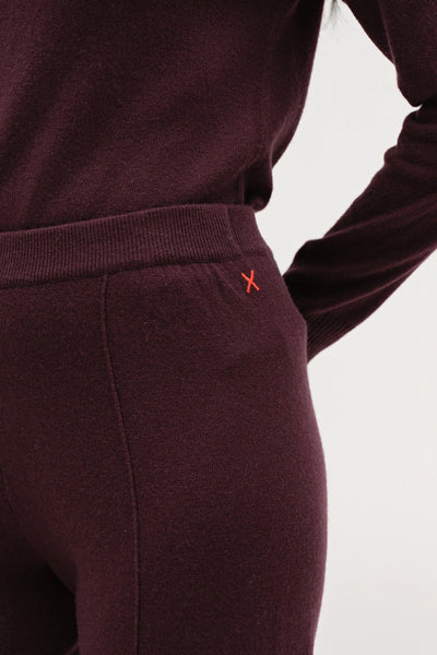 Aubergine Wool-Cashmere Cuffed Joggers