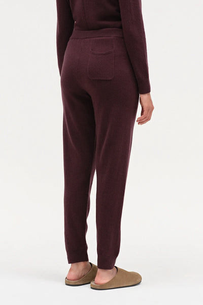 Aubergine Wool-Cashmere Cuffed Joggers
