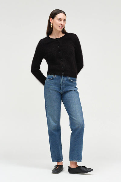 Black Brushed Cashmere Cardigan