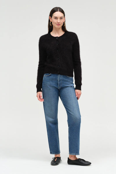 Black Brushed Cashmere Cardigan