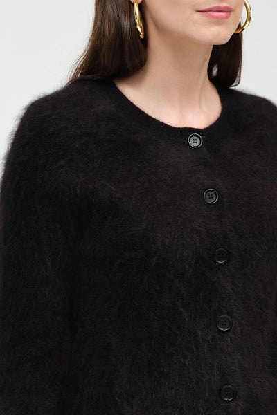 Black Brushed Cashmere Cardigan