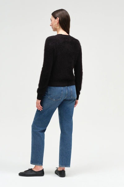 Black Brushed Cashmere Cardigan