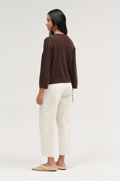 Chocolate Cloud Cashmere Cropped Sweater