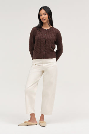 chocolate-pure-cashmere-cabled-crew-neck-cardigan