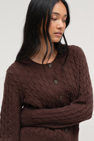 chocolate-pure-cashmere-cabled-crew-neck-cardigan