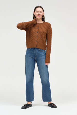 toffee-pure-cashmere-cabled-crew-neck-cardigan