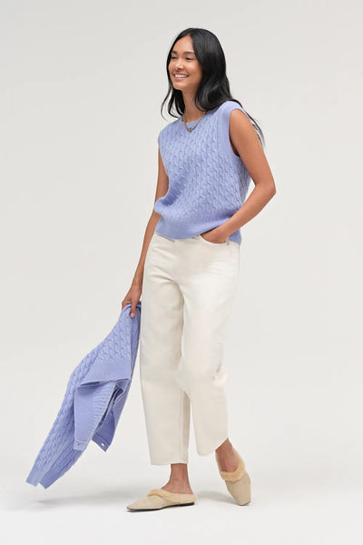 Baby-Blue Pure Cashmere Cabled Tank