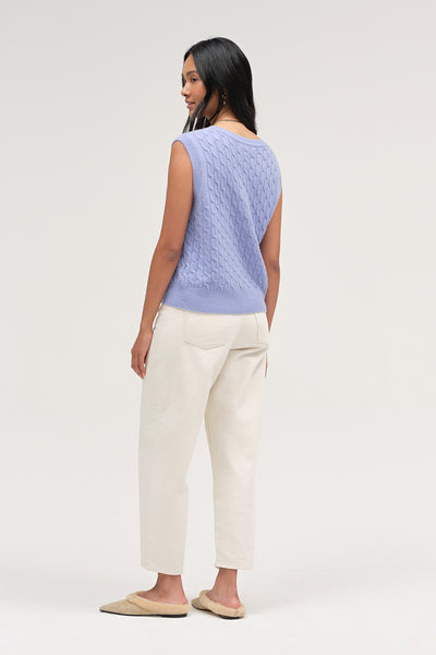 Baby-Blue Pure Cashmere Cabled Tank