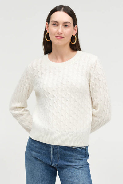 Cream Pure Cashmere Cable Sweater