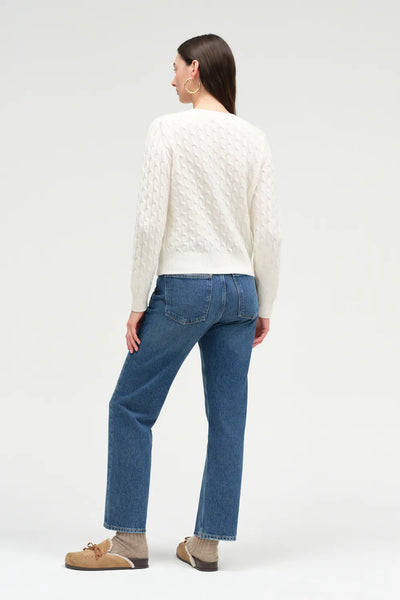 Cream Pure Cashmere Cable Sweater
