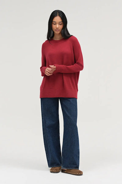 Cherry Cloud Cashmere Slouchy Sweater