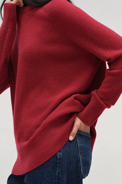 Cherry Cloud Cashmere Slouchy Sweater