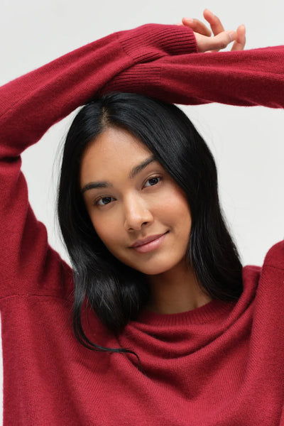 Cherry Cloud Cashmere Slouchy Sweater