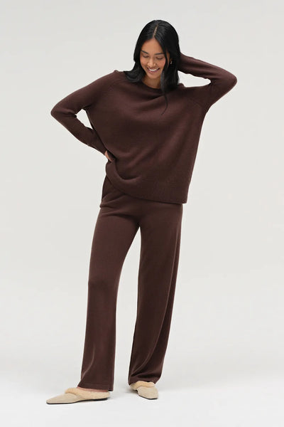 Chocolate Cloud Cashmere Slouchy Sweater