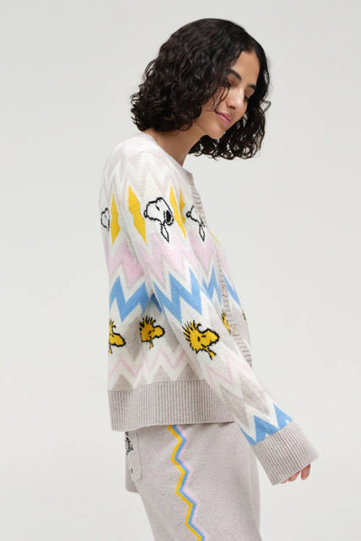 Multi Wool-Cashmere Snoopy Fairisle Cardigan