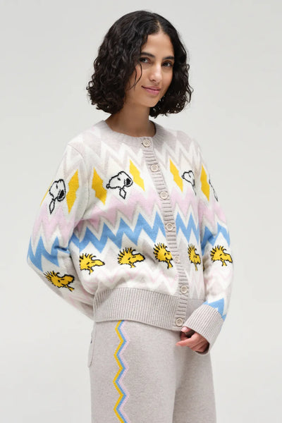 Multi Wool-Cashmere Snoopy Fairisle Cardigan